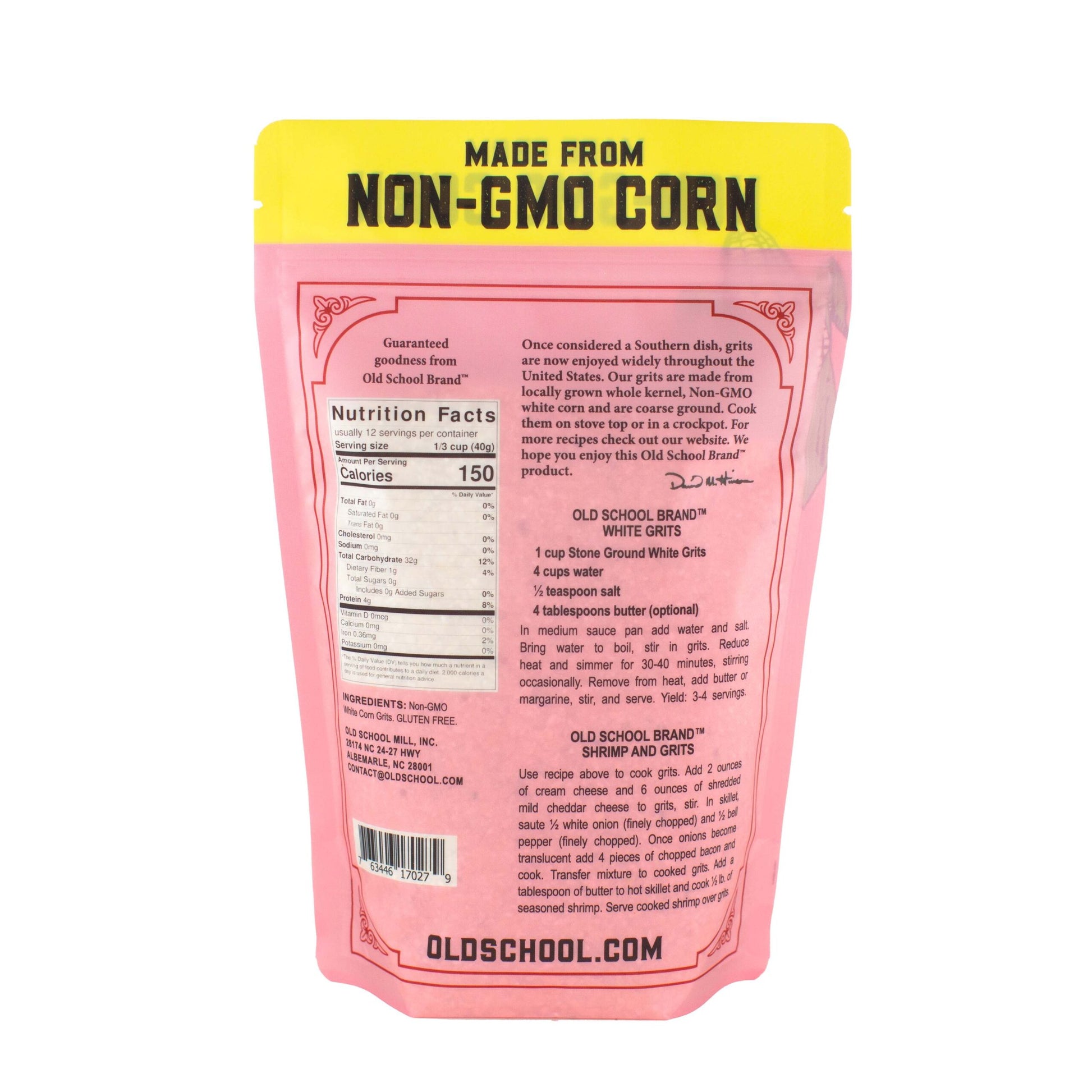 Non GMO Stone Ground, White Grits, 1lb image 2