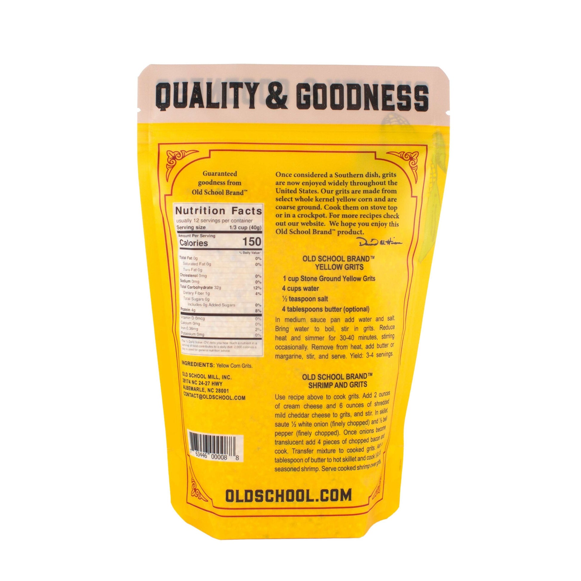 Stone Ground, Yellow Grits, 1lbs. image 2